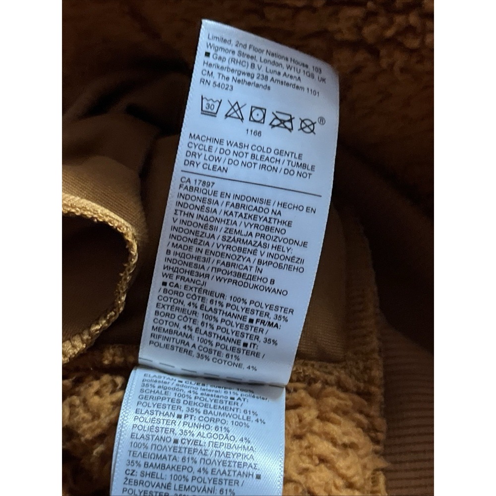 Athleta Brown Mocha Beige Sherpa Fuzzy Pullover Hoodie Oversized XS Small - Picture 5 of 6